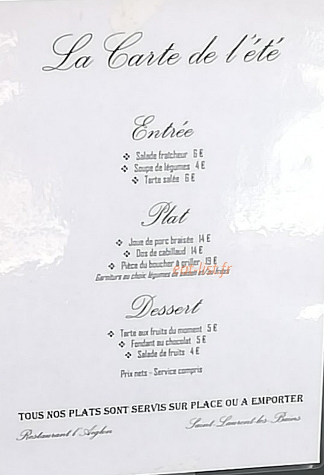 Restaurant L Aiglon Saint Laurent Les Bains Laval D Aurelle Menu Et