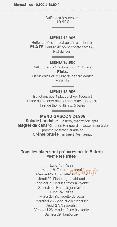 Restaurant Du Golf Eauze Menu Et Photos