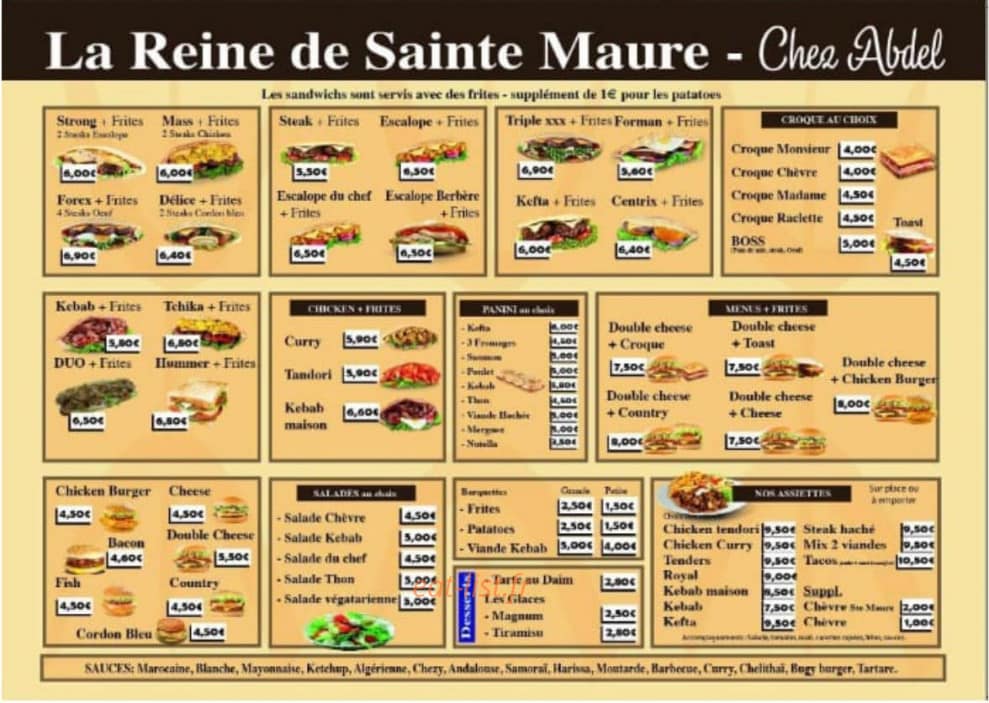 La Reine de Sainte Maure à Sainte Maure De Touraine menu et photos