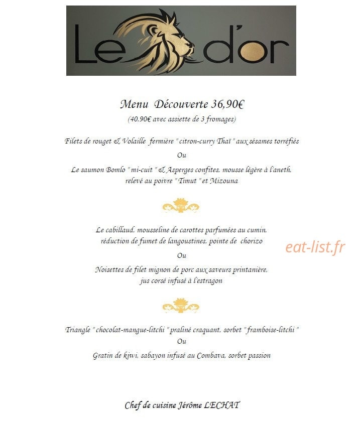 Le Lion D Or Cande Sur Beuvron Menu Et Photos