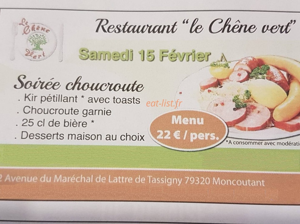 Le Chene Vert à Moncoutant sur sèvre menu et photos