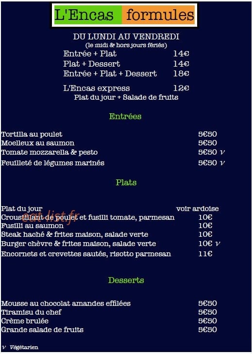 L encas à Fontenay Sous Bois menu et photos