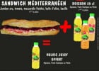 Des promotions à la Boulangerie Marie Blachère  - Menu Sandwich Méditerranéen  