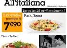 Promotion d’avril chez  Del Arte  - Pasta Roma et Pizza Italia en promotion  