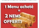 Speed Burger  offre 2 nems  - Offre promotionnelle sur les menus  