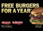 Un an de hamburgers gratuits  - Burgers gratuits pour Michael Hanline  