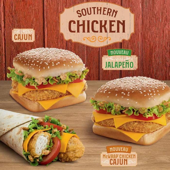  3 sandwiches Southern Chicken  