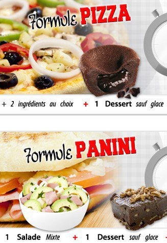  Formule pizza et formule Panini  
