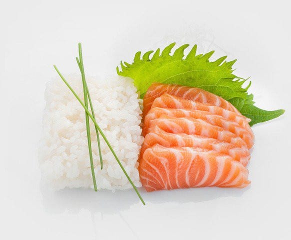  Menu sashimi saumon et riz  