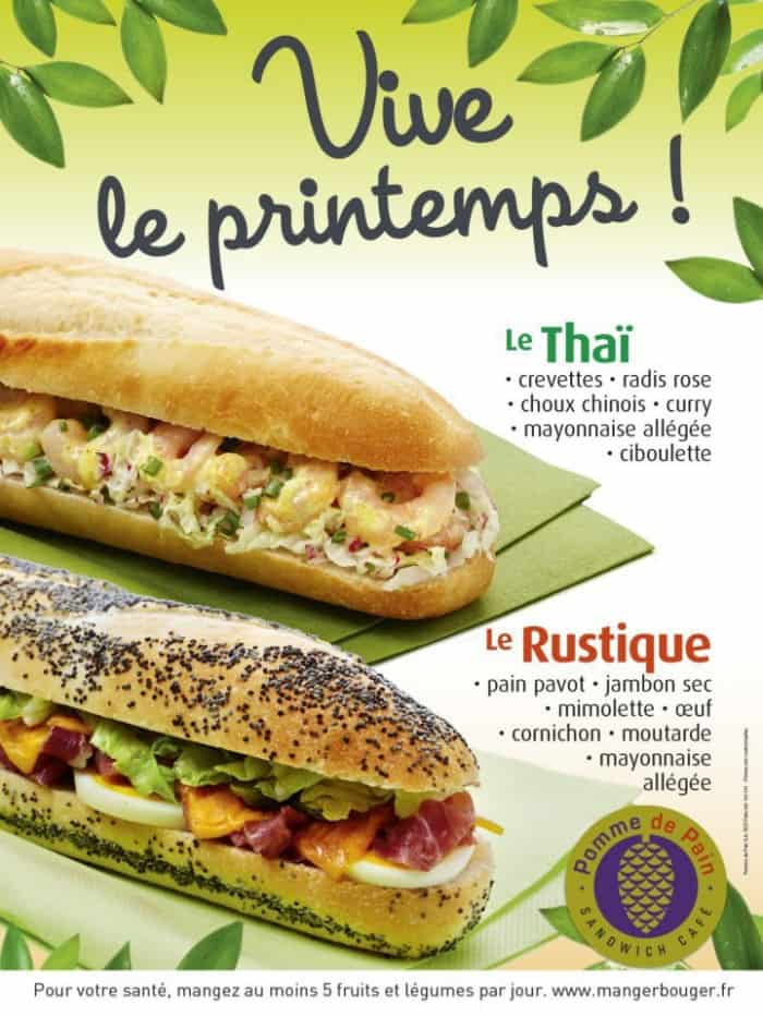  sandwiches Rustique et Thaï  