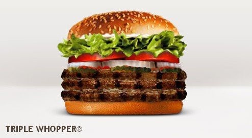  Hamburger Triple Whoppers  