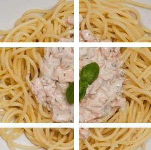  Spaghetti avec sauce au saumon   