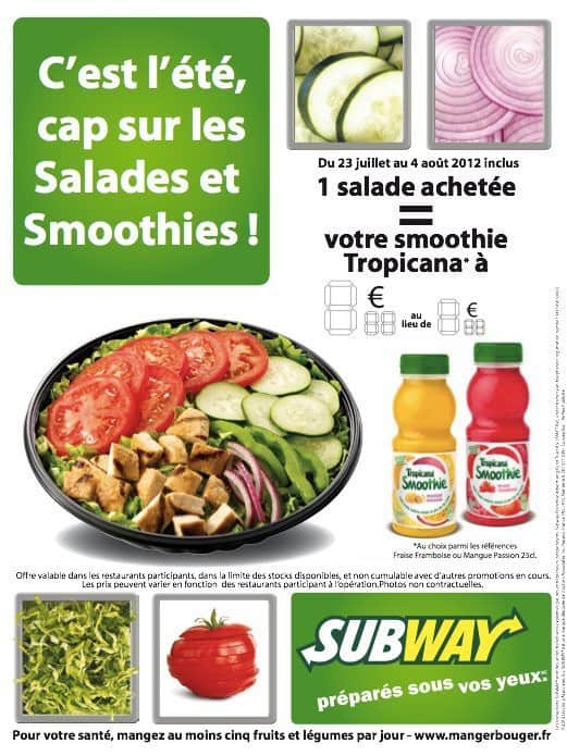  Les salades Subway  