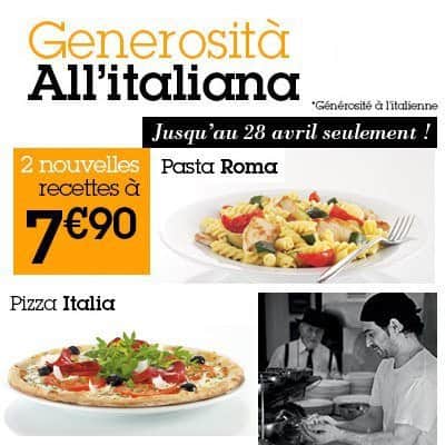  Pasta Roma et Pizza Italia en promotion  