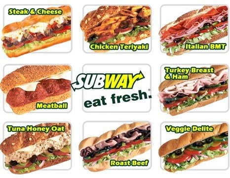  Les sandwiches Sub de Subway  