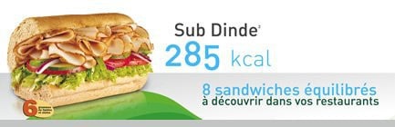  Sandwich allégé chez Subway  