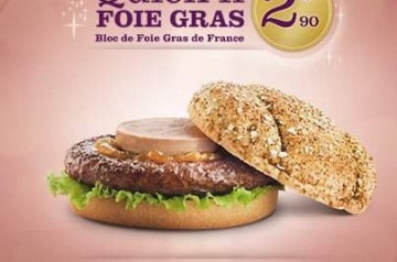 Foie gras, bacon et cheddar avec Quick
