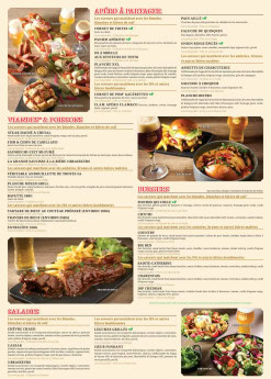 Menu 3 Brasseurs - Apéro viandes, poissons, burger et salades