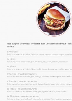 Menu B Chef - Burgers Gourmets