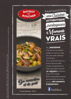 Menu Bistrot du boucher - Carte hiver 2020 -Bourg en Bresse