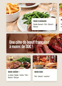 Menu Buffalo Grill - Les menus
