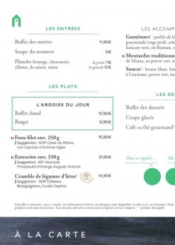 Menu Campanile - Menu trois buffets 2020 - 2