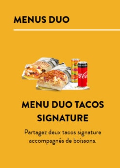 Menu Chamas Tacos - Menus duo