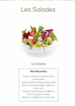 Menu Coeur de blé - Les salades