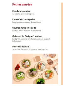 Menu Courtepaille - Entrees et planches