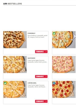 Menu Domino's pizza - Les pizzas