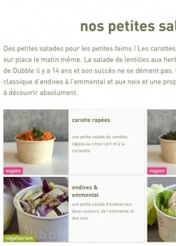 Menu Dubble - Les petites salades