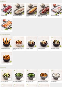Menu Eat Sushi - Sashimi, fingers food et entrées
