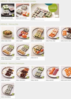 Menu Eat Sushi - En ce moment, menus mix et menus classiques,...