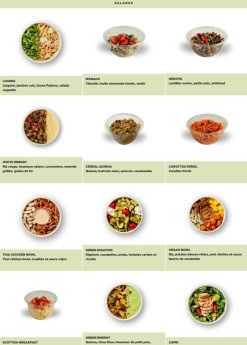 Menu Exki - Les salades