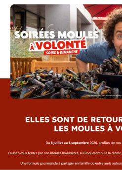 Menu Flunch - Moules a volonté