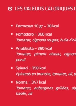 Menu Francesca - La carte