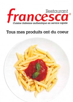 Menu Francesca - carte et menu Francesca