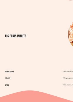 Menu Green is Better - Les jus frais minute