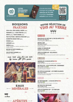 Menu Hippopotamus - Boissons et apéritifs