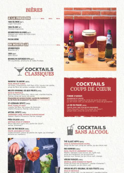 Menu Hippopotamus - Bières et cocktails