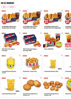 Menu KFC - Nouveautés