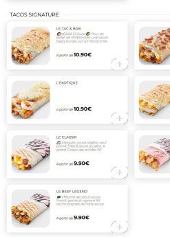 Menu New School Tacos - Tacos signature