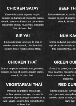 Menu Pitaya - Les assiettes