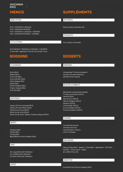 Menu Pitaya - Les menus, desserts et boissons, ...