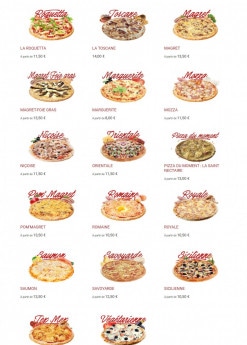 Menu Pizza Bonici - Les pizzas (suite)