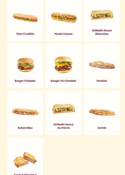 Menu Pomme de Pain - Les sandwichs suite