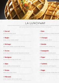 Menu Waffle factory - Les lunchwaf