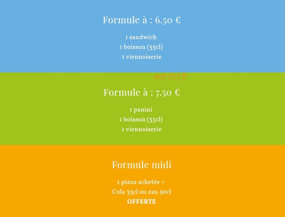 123 Pizza Pain — carte page 1