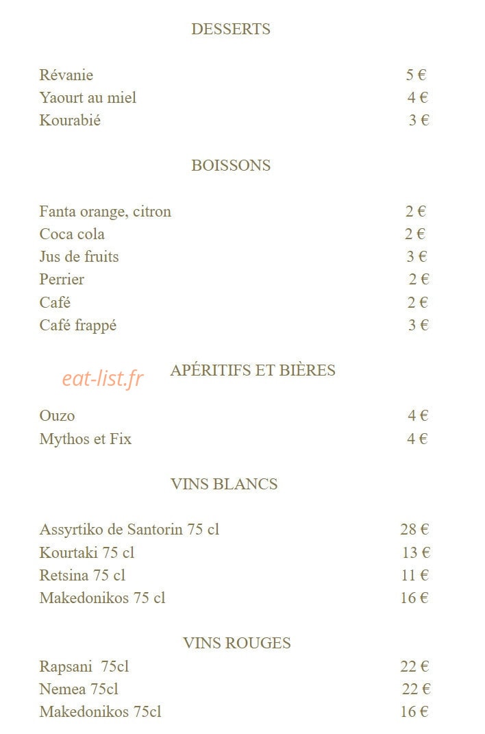 A L'huile D'olive — carte page 2