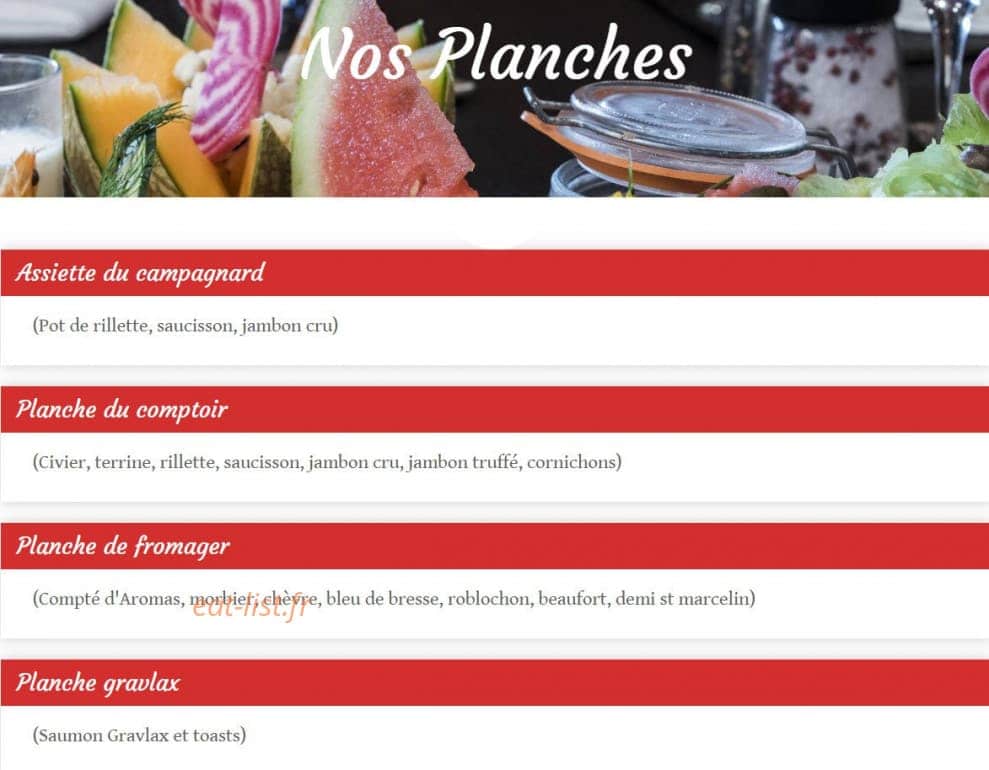 Au Comptoir des Viandes — carte page 5